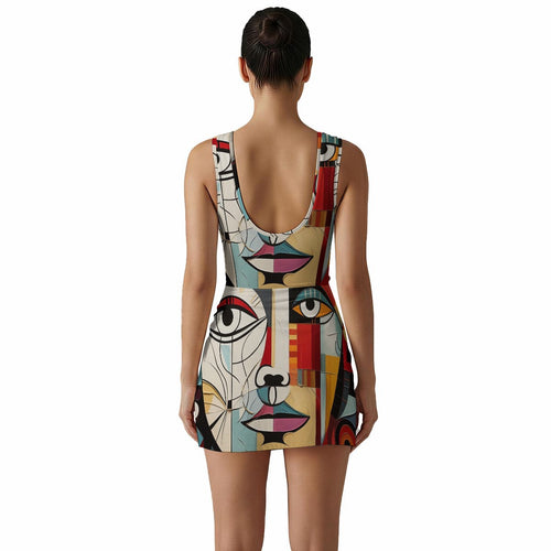 All-Over Print Women's Sleeveless Bodysuit Dress